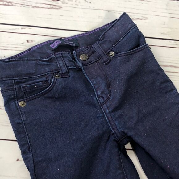 Levi’s Girls Purple Denim Leggings - Picture 4 of 7